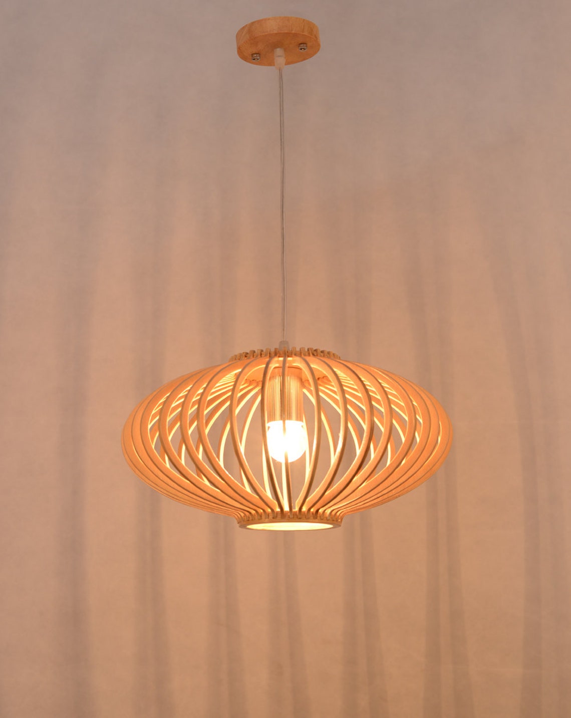 IM1 LAMPARA COLGANTE ESTILO EN MADERA DECWD01 1L E27 Brenes