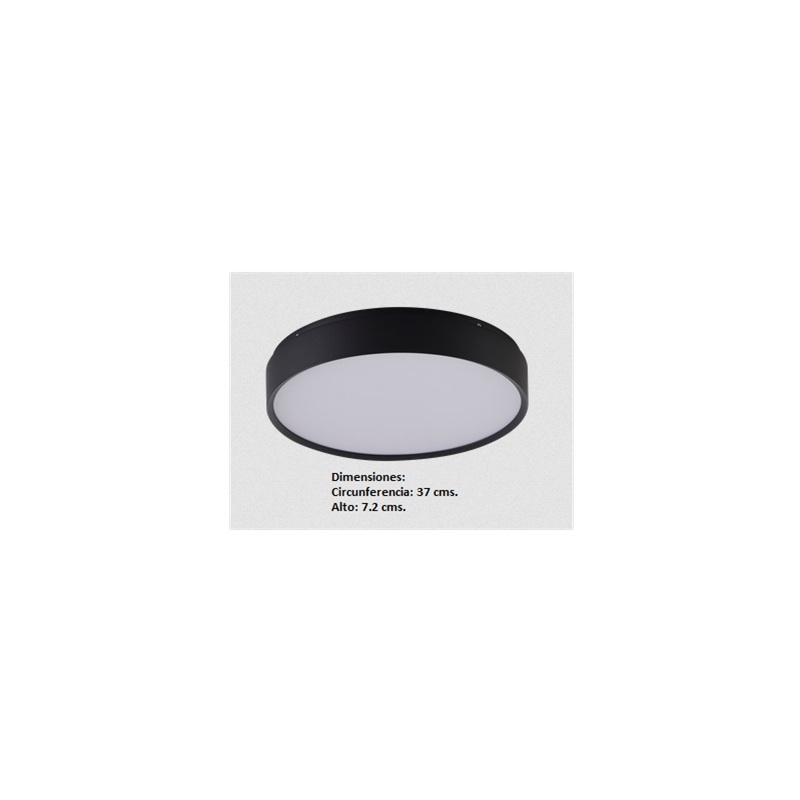 IM1 LAMPARA PLAFON LED CIRCULAR BORDE NEGRO DIFUSOR BLANCO 32017A-BK 50W 4000K LUZ NEUTRA