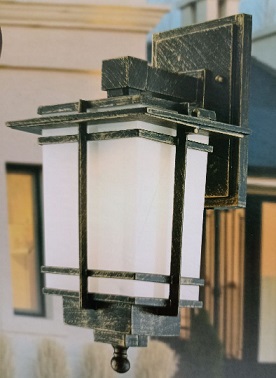 IM3 LAMPARA FAROL PARED BRONCE C/DIFUSOR PLASTICO BLANCO 188042WS-1BKG 1L E27