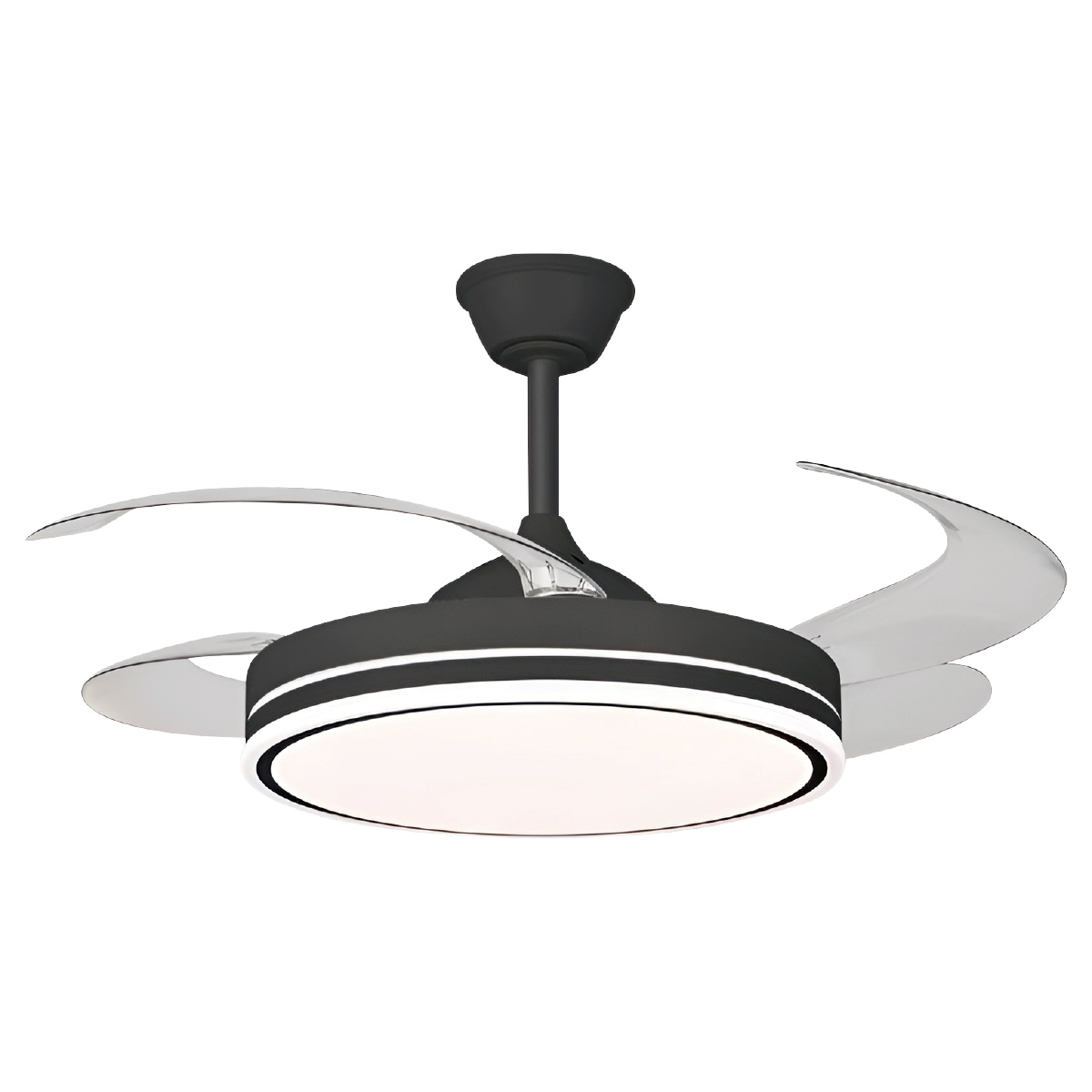 TLD VENTILADOR ASPA RETRACTIL NEGRO C/REMOTO TRI-LED  (11012713)