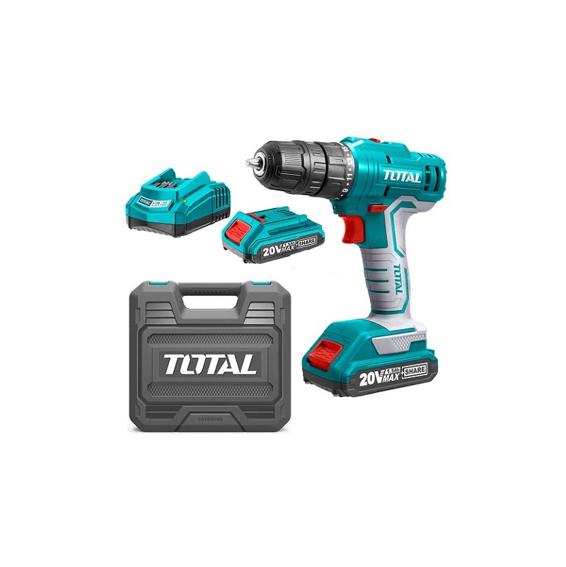 TOTAL TALADRO BATERIA 3/8 20V 45NM 2 BATERIAS UTIDLI20012/201452 (40001826)