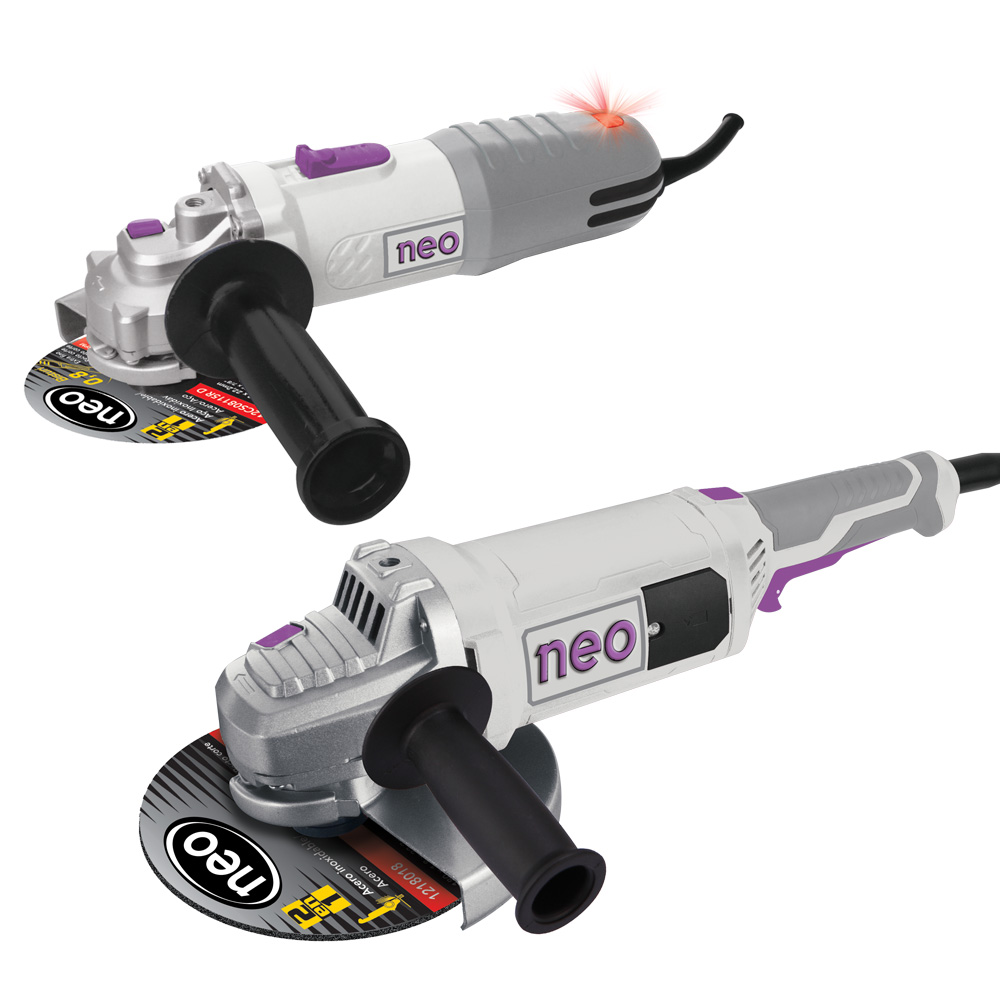 NEO ESMERILADORA 4 1/2″ -1800W S/CARBONES AA 1215/120 + 10 DISCOS (1033322486)