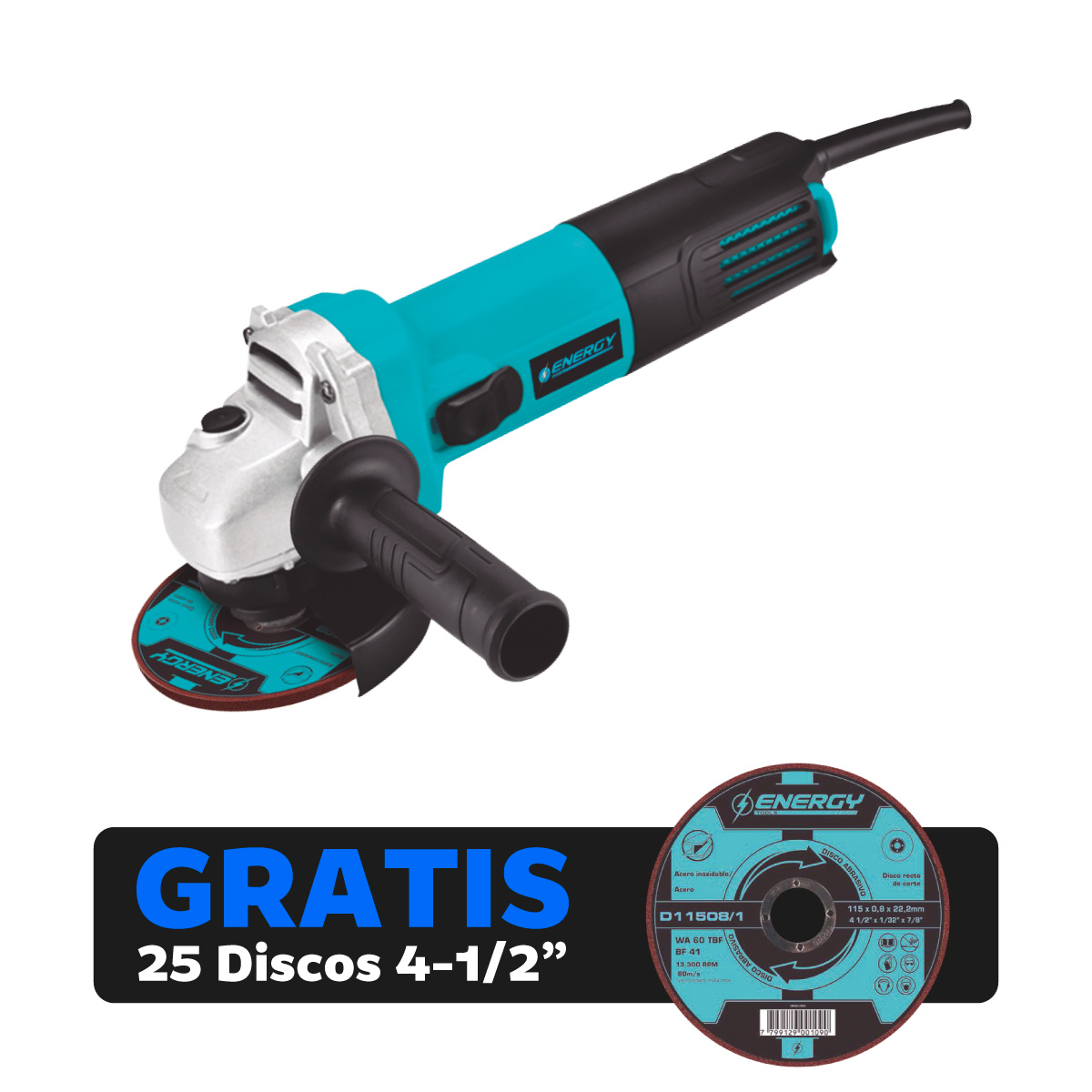 ENERGY ESMERILADORA 4 1/2 800W AG115/120   (1033118668)