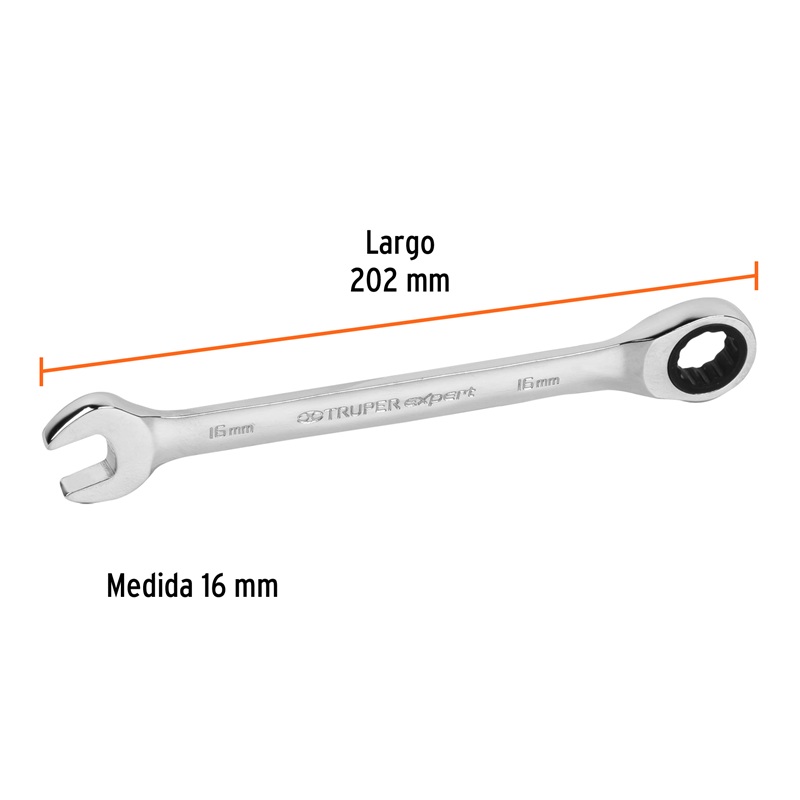 TRUPER LLAVE COROFIJA 16MM C/RATCHET LL-2016MX (13621)