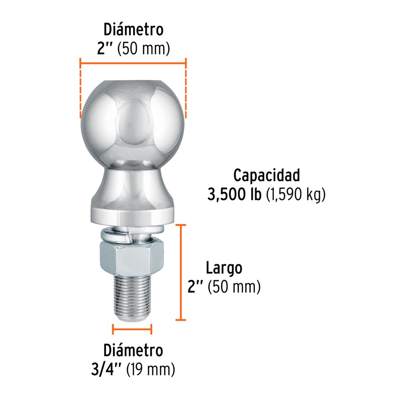 TRUPER BOLA REMOLQUE BOLA-35 HERMEX (44440)