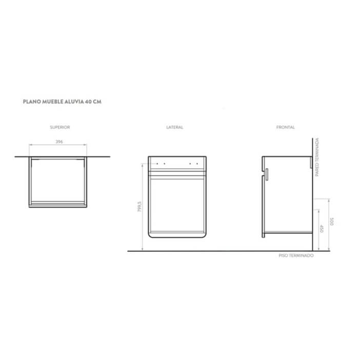 CORONA MUEBLE MIEL+LAVATORIO ALUVIA 40*35 19.02739.020 - Imagen 2