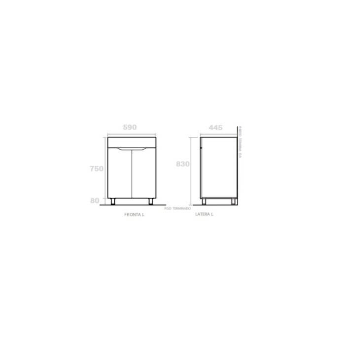 CORONA MUEBLE TERESINA 60CM C/LAVATORIO ELIPSE 2150002.020 (1902557020) - Imagen 2