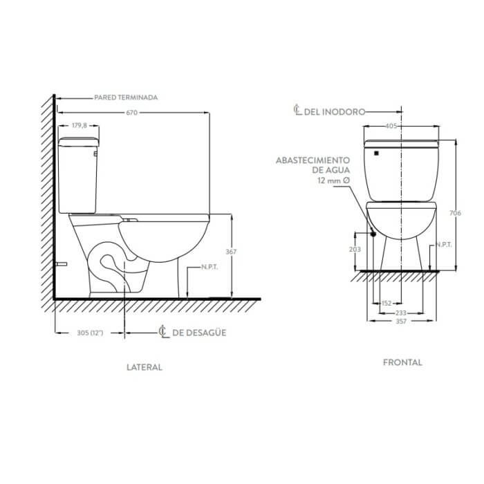 CORONA INODORO ECOLINE 11 BLANCO C/ACCES Y ASIENTO 2472020.020 (1201789) - Imagen 2