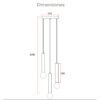 IM1 LAMPARA COLGANTE BASE CIRCULAR NEGRA CILINDRO DORADO T-20006BBR 3L E27 - Imagen 2