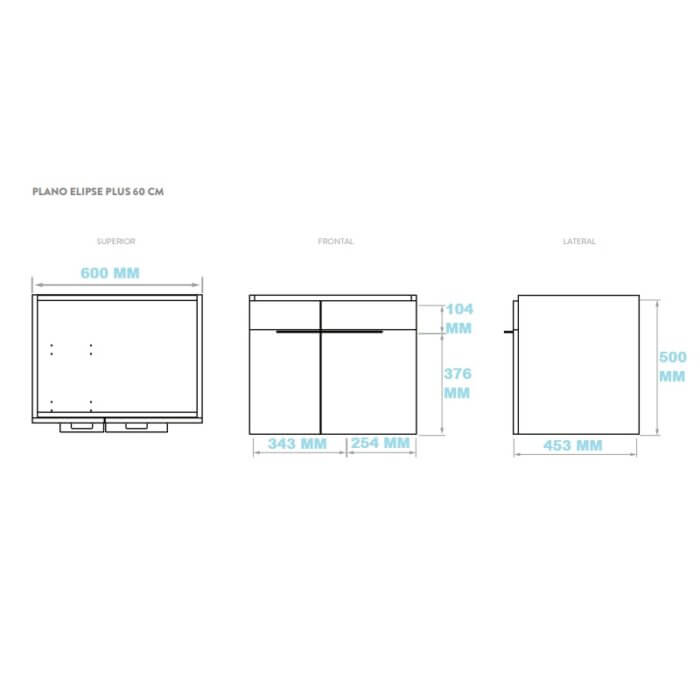 CORONA MUEBLE ELIPSE PLUS 60CM BLANCO + LAVAMANOS C/DESAGUE 19.01927 - Imagen 2